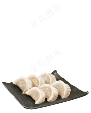 立冬手绘一盘饺子,免抠元素