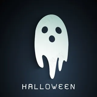 横幅或背景的万圣节夜晚蓝色背景上的鬼