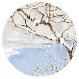 落雪冰河中国风水墨PNG素材落雪冰河中国风水墨PNG素材