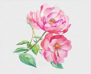 唯美免扣手绘花朵叶子树叶背景墙素材...