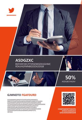 橙色企业海报版式PSD设计模板