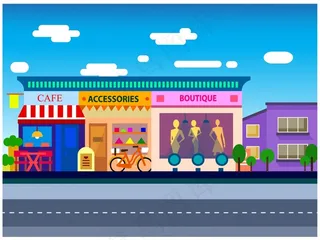 购物中心扁平素材