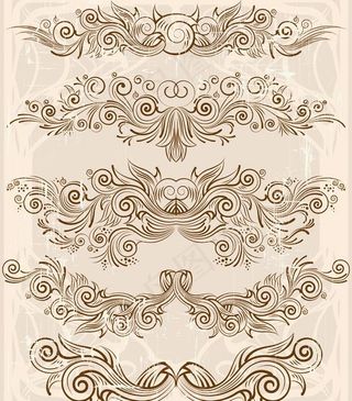 欧式华丽复古花纹矢量素材图片