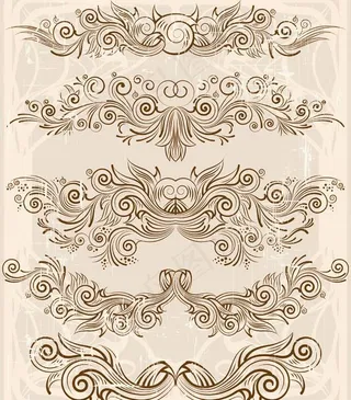 欧式华丽复古花纹矢量素材图片