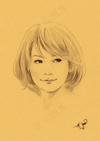手绘美女头像图片