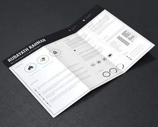 简约高端大气黑色风格三折页设计