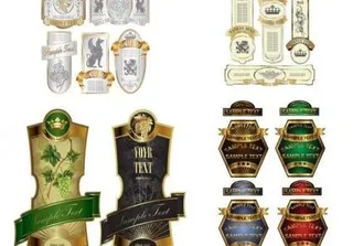 优雅的葡萄酒标签矢量