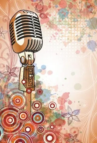 璀璨的麦克风背景矢量素材