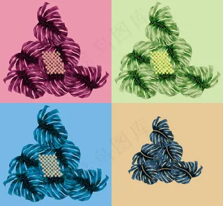 大叶素描水墨龟背竹