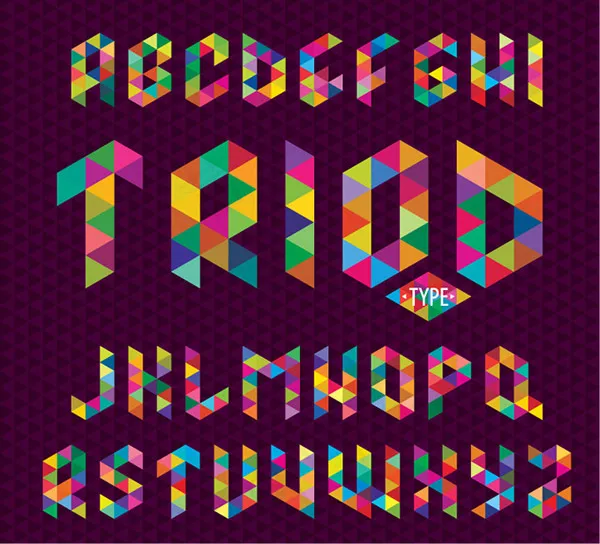 三角形像素拼接字母矢量素材eps,ai矢量模版下载