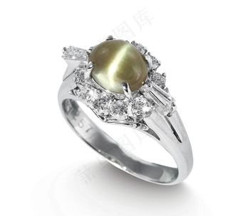 铂金 珠宝戒图片