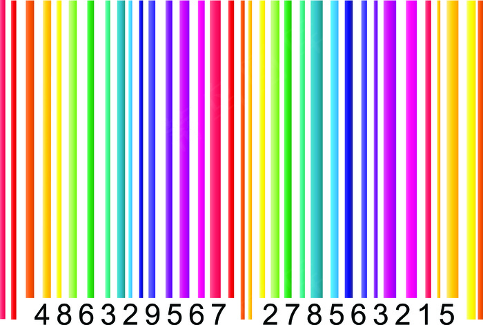 五彩缤纷条形码设计矢量素材