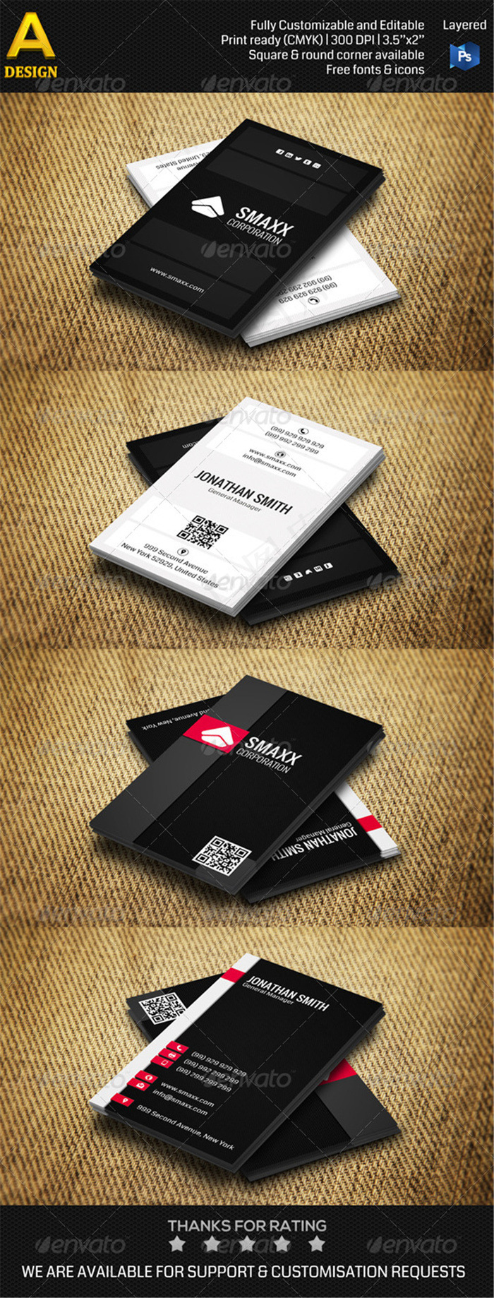 商务名片设计(675X1125(DPI:300))psd模版下载