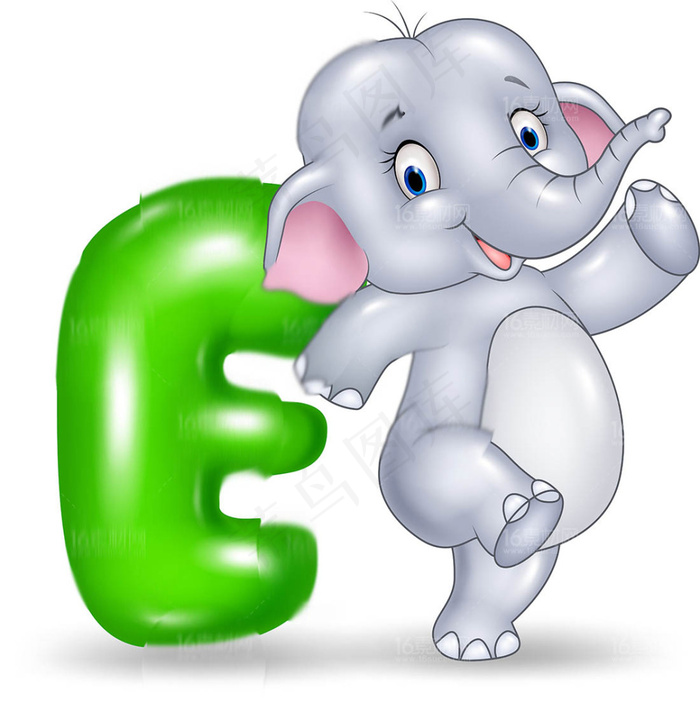 卡通动物字母设计矢量素材