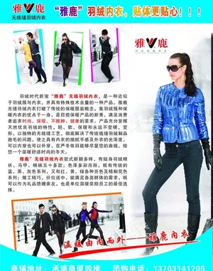 雅鹿羽绒内衣图片