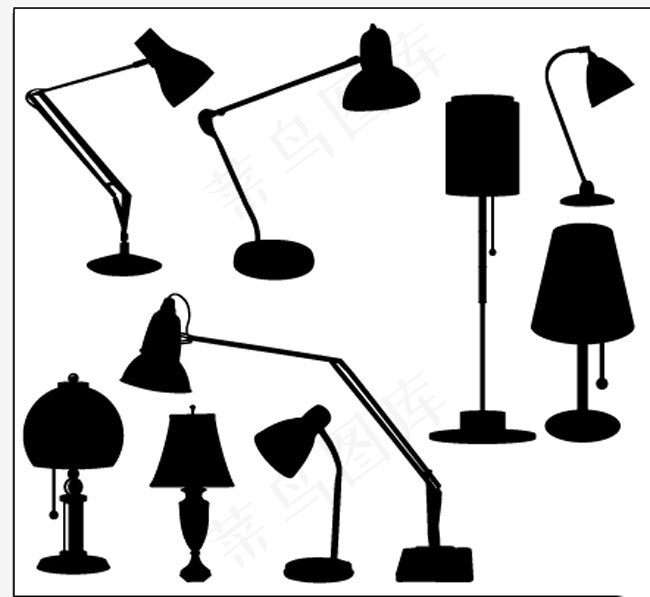 各款台灯ai矢量模版下载