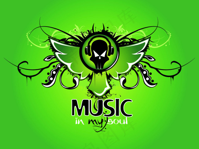 最新矢量花纹音乐素材