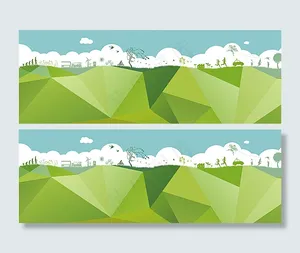 春夏秋冬四矢量环保生态展板海报图片