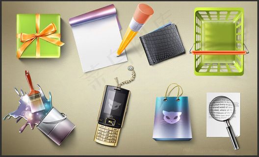 8个3D质感生活常见用品PNG图标