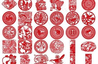 30款经典的剪纸图案矢量素材