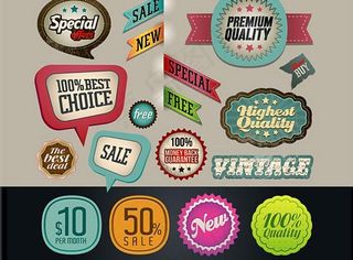 经典标签标贴矢量素材三