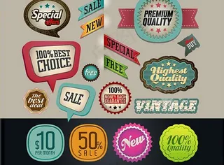经典标签标贴矢量素材三