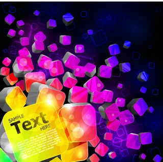 超眩立体方块背景矢量素材