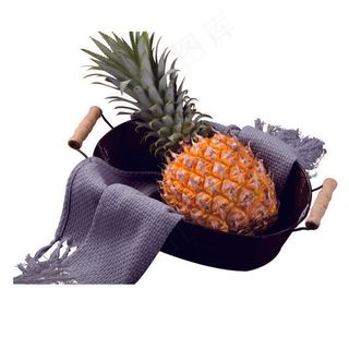 黄色清新风菠萝果肉免抠元素