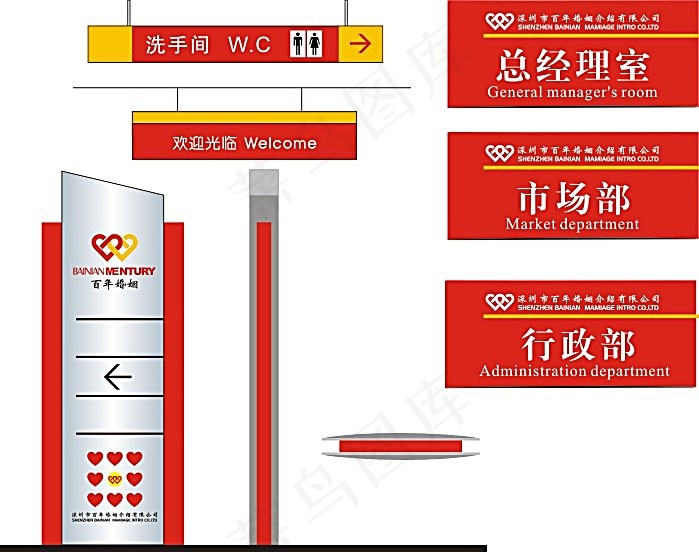 公司导视牌门牌矢量素材cdr矢量模版下载