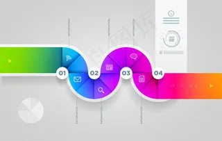 时尚波纹数字标签矢量素材-2