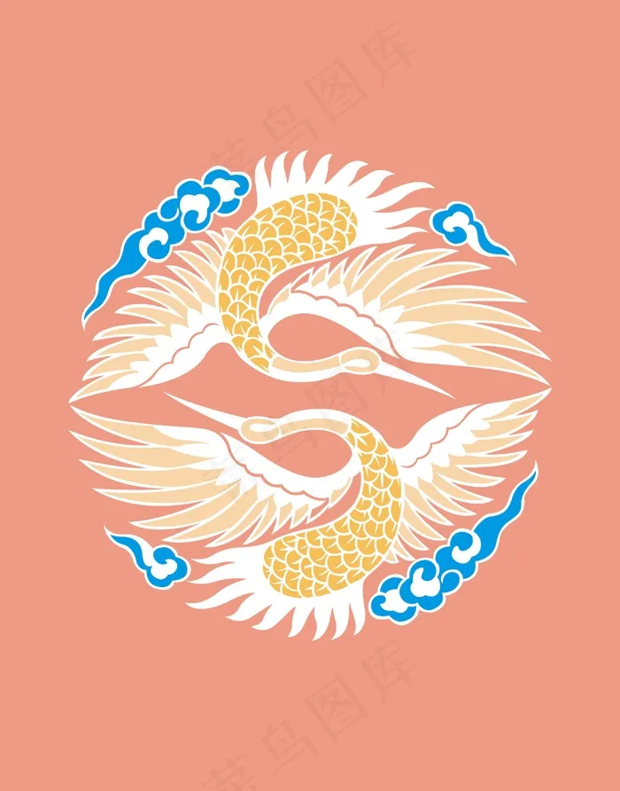 鹤插画元素ai矢量模版下载