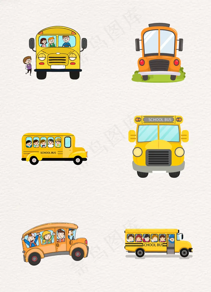 卡通校车黄色交通工具eps,ai矢量模版下载