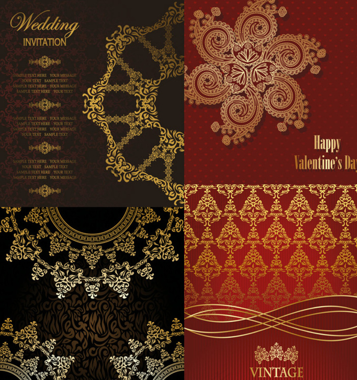 典雅花纹背景设计矢量素材图片