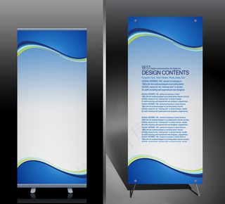 蓝色科技X展架设计 易拉宝设计