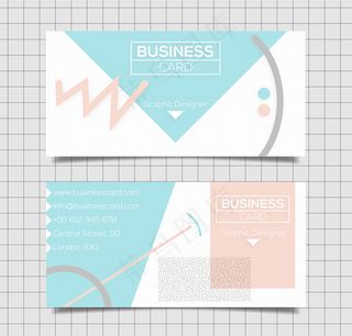 淡色商务卡片正反面矢量素材