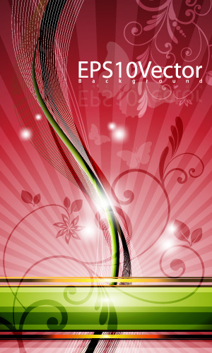 幻彩花纹背景矢量素材