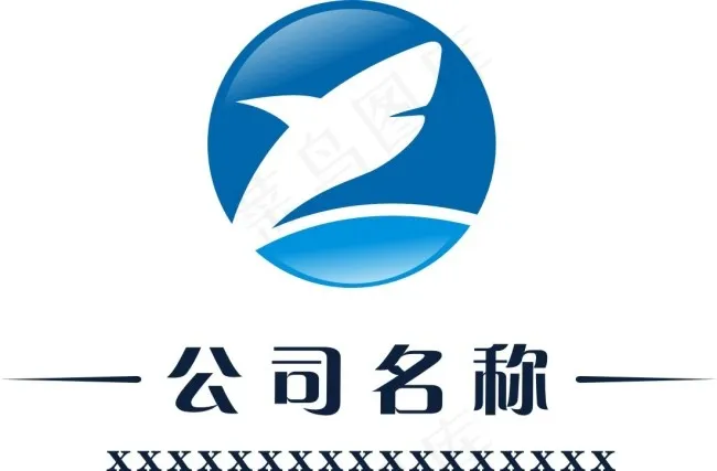 时尚简洁大气蓝色鲨鱼logo设计cdr矢量模版下载