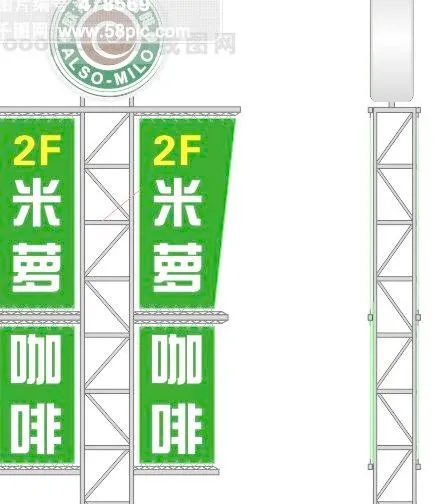 咖啡店灯箱cdr矢量模版下载