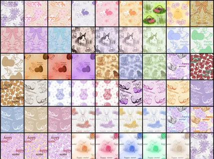 手绘花朵和动物背景填充图案