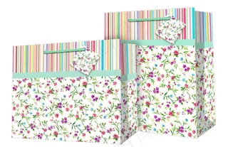 碎花条纹礼品袋图片