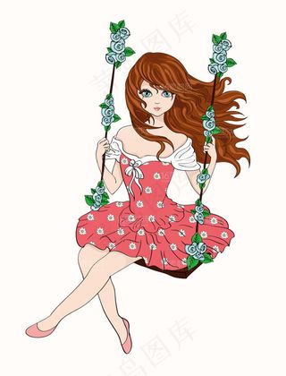 时尚卡通女性设计矢量素材