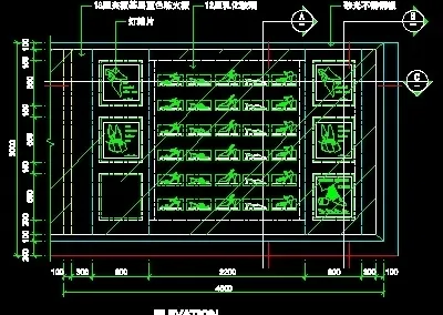 鞋帽店、服装店橱窗门面实例cad详...