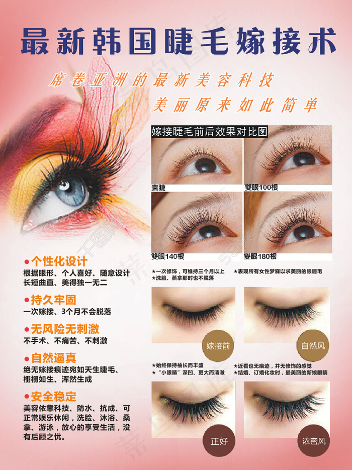 韩国睫毛嫁接术 宣传cdr矢量模版下载