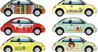 大众甲壳虫车贴纸图片