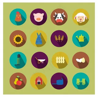 农业耕种扁平图标