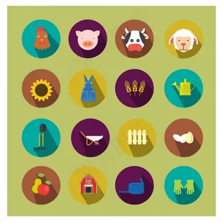 农业耕种扁平图标