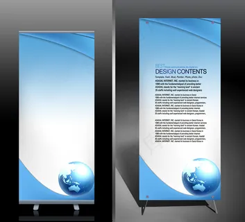 蓝色科技X展架设计 易拉宝设计