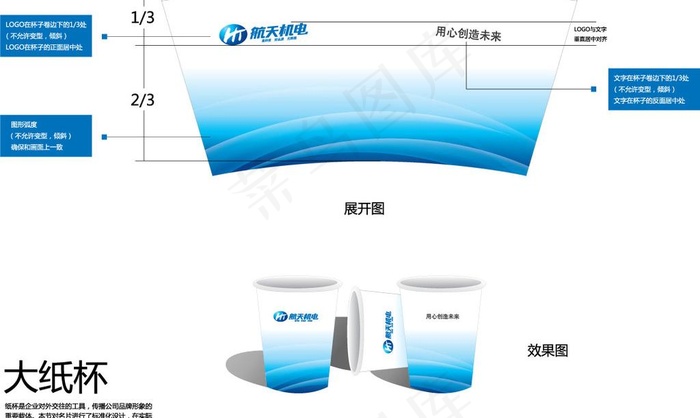 纸杯咖啡杯展开图图片ai矢量模版下载