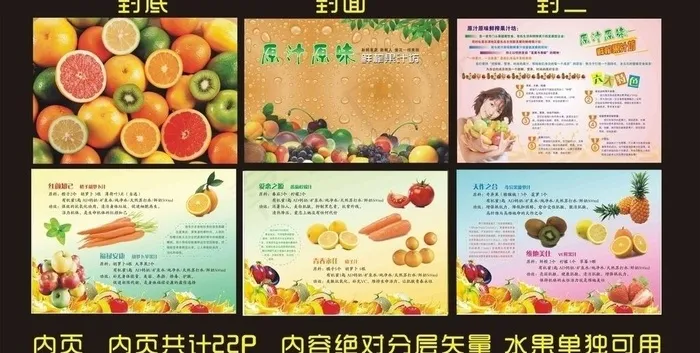 水果汁榨汁饮料菜单图片cdr矢量模版下载