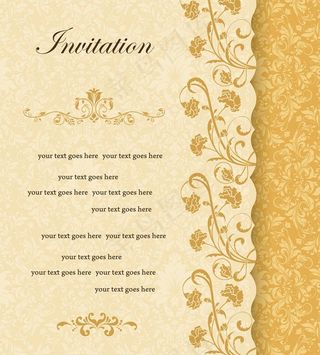 婚礼邀请卡 花纹花卉图片